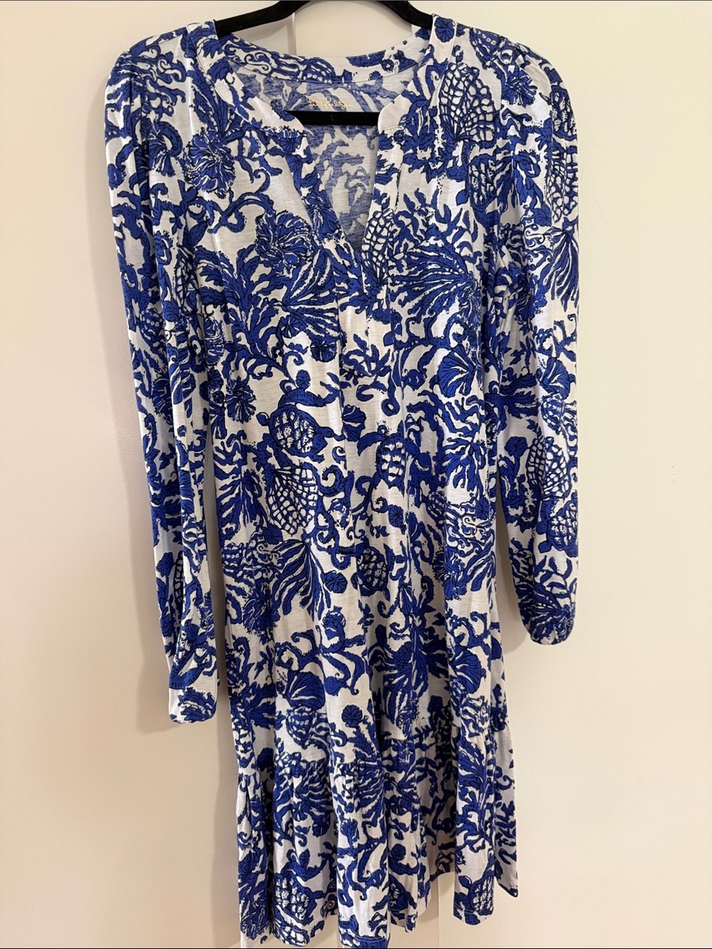 Lilly Pulitzer Blue & White Long-Sleeve Dress